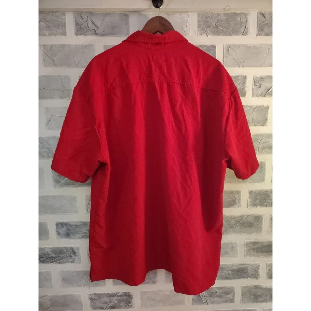 Steady Clothing Men 3X Pinstripe Tiki Panel Rockabilly Red ButtonDown Shirt Bowl - Picture 2 of 7